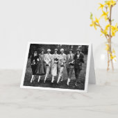 ヴィンテージ – ガラスの天井を砕く女性 カード (黄色い花)