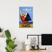 ヴィンテージ ガルダ イタリア ヨーロッパ 航空旅行 ポスター (ホームオフィス)