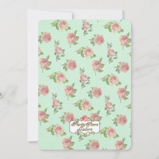 ヴィンテージ·ガーよくはしゃぐル·誕生日·招待状1st One 招待状 (裏面)