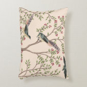 ヴィンテージ・ガーデン・ツリー、鳥フローラ・シームレス・パターン  アクセントクッション (正面(垂直))