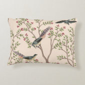 ヴィンテージ・ガーデン・ツリー、鳥フローラ・シームレス・パターン  アクセントクッション (裏面)