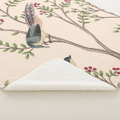ヴィンテージ・ガーデン・ツリー、鳥フローラ・シームレス・パターン シェルパブランケット (3/4)