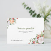 ヴィンテージ ガーデン フラワーの感謝カード 招待状 (スタンド正面)