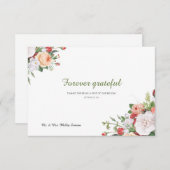 ヴィンテージ ガーデン フラワーの感謝カード 招待状 (正面/裏面)