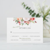 ヴィンテージ ガーデン フローラル ウェディング RSVP カード (スタンド正面)