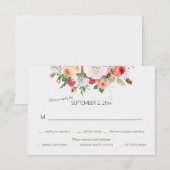 ヴィンテージ ガーデン フローラル ウェディング RSVP カード (正面/裏面)