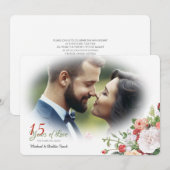 ヴィンテージ ガーデン フローラル フォト アニバーサリー 招待状 (正面/裏面)