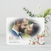 ヴィンテージ ガーデン フローラル フォト アニバーサリー 招待状 (スタンド正面)