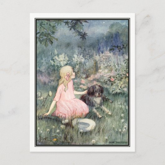 ヴィンテージ・ガール・ウィズ・ド・バイ・アン・アンダーソン ポストカード (正面)