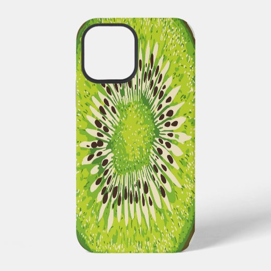 ヴィンテージ キウイスライス パターン iPhoneケース (裏面)