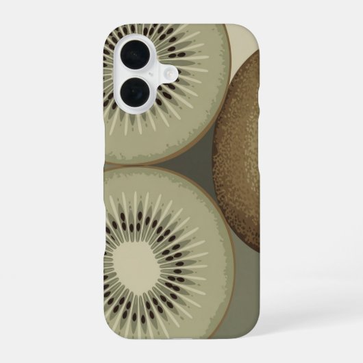 ヴィンテージ・キウイ・トリオ iPhone 16ケース (裏面)