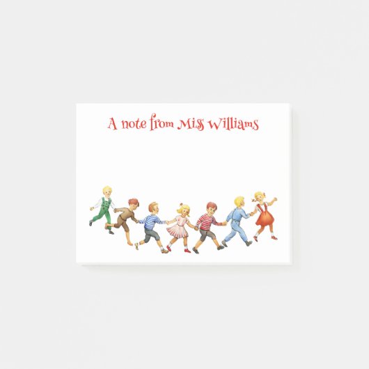 ヴィンテージ キッズ アート 先生からのパーソナライズされたメッセージ ポストイット (正面)