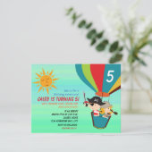 ヴィンテージ キッズ バースデー ホット エア バルーン 招待状 (スタンド正面)