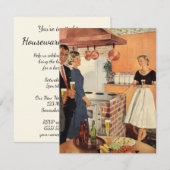 ヴィンテージ キッチン パーティー 友達を迎えよう 招待状 (正面/裏面)