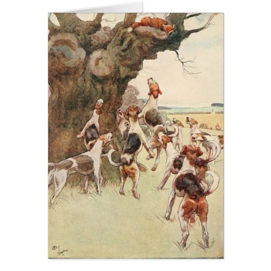 ヴィンテージ-キツネと猟犬ごっこ、 (正面)