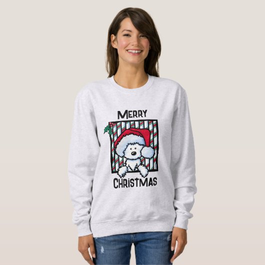 ヴィンテージ – キニアートウェスティードドッグクリスマス スウェットシャツ (正面フル)