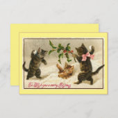 ヴィンテージ·キャッツがクリスマス戦 ノートカード (正面/裏面)