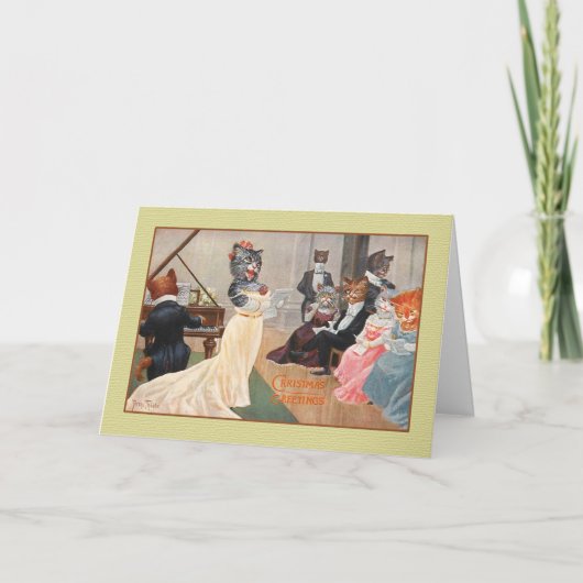 ヴィンテージ・キャッツ・ホリデー・グリーティング・カード、アーサー・ティエレ シーズンカード (正面)