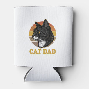ヴィンテージ・キャットダッド・レトロ・キャットラバーTシャツデザイン_1 缶クーラー