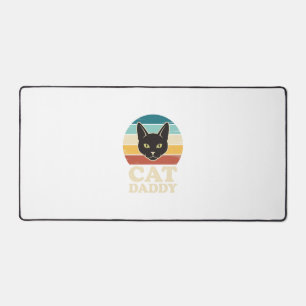 ヴィンテージ・キャットダディ・黒猫・レトロ・サンセットTシャツ デスクマット