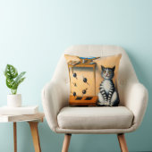 ヴィンテージ・キャット・アート | 空想的な猫好き クッション (椅子)