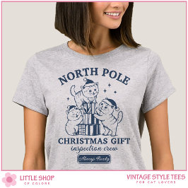 ヴィンテージ・キャット・クリスマスギフト検査クルー・ファミリー Tシャツ