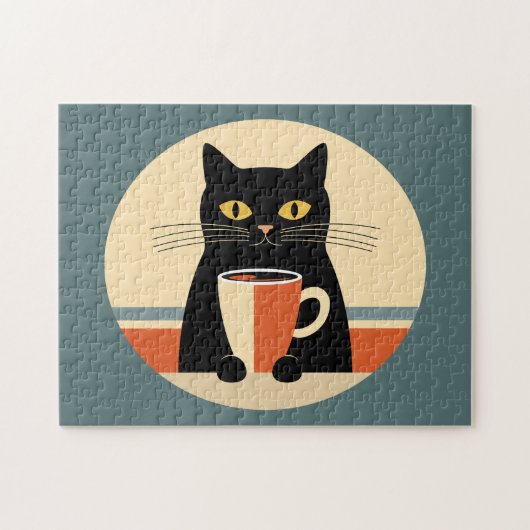 ヴィンテージ・キャット&コーヒー ジグソーパズル (横)