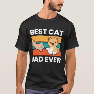 ヴィンテージ・キャット・ファーザー・面白い・ベスト・キャット・ダッド・エバー・ファミリー Tシャツ
