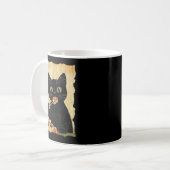 ヴィンテージ・キャット・寿司 グラフィック 和風美学 コーヒーマグカップ (正面左)