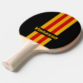 ヴィンテージ キャピタル シティ ピン ストライプ ネーム 卓球ラケット (正面アングル)