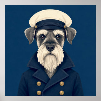 ヴィンテージ キャプテン シナウザー 犬の肖像画 ポスター