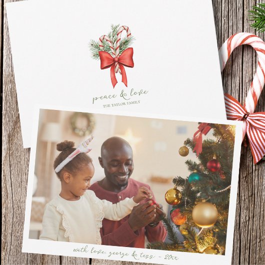 ヴィンテージ キャンディケーン ボウ ピース クリスマス 写真