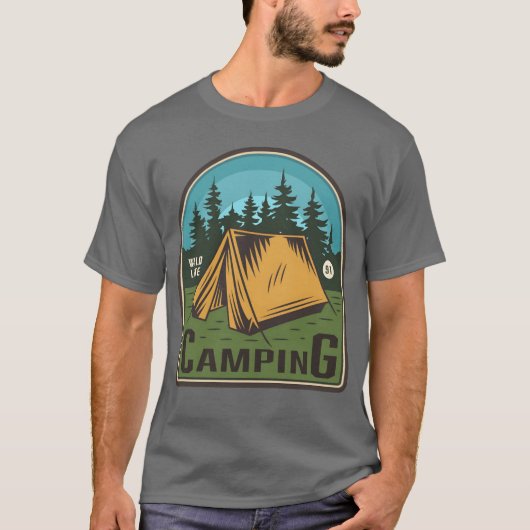 ヴィンテージ キャンピング 野生生物91 Tシャツ (正面)