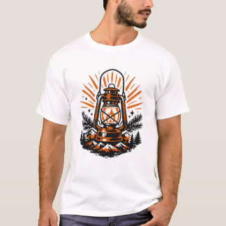 ヴィンテージ キャンプ ランタン Tシャツ | レトロ アウトドア 広告
