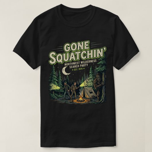 ヴィンテージ キャンプTシャツ 森の木の小屋 Tシャツ (デザイン正面)