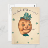 ヴィンテージ キュート アイルランド ポテト セントパトリックデー カード (正面/裏面)
