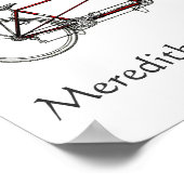 ヴィンテージ キュート タンデム 自転車 オーダーメイド ウェディング ポスター (角)