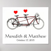 ヴィンテージ キュート タンデム 自転車 オーダーメイド ウェディング ポスター (正面)