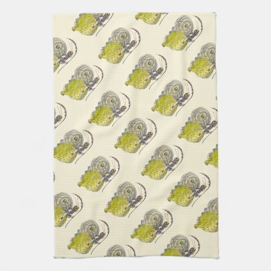 ヴィンテージ キュート ファンタジー バタフライ フェアリー 翼 キッチンタオル (縦)