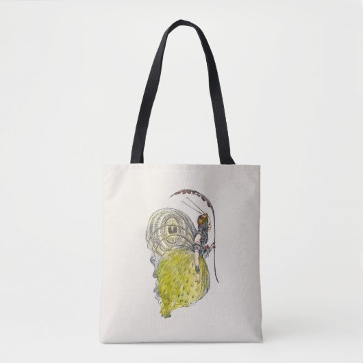 ヴィンテージ キュート ファンタジー バタフライ フェアリー 翼 トートバッグ (正面)