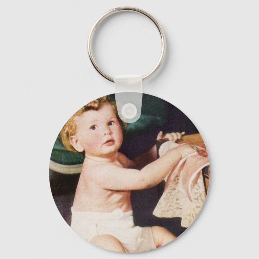 ヴィンテージ キュート 幼児 衣類整理ダンスで遊ぶ キーホルダー (正面)