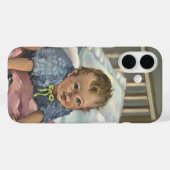 ヴィンテージ キュート 赤ちゃん 寝床で遊ぶ, 子どものお昼寝タイム Case-Mate iPhoneケース (裏面 (横))