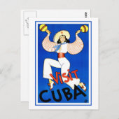 ヴィンテージ – キューバを訪問 ポストカード (正面/裏面)