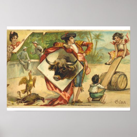 ヴィンテージ「キューバ」アルバックルブロスコーヒー ポスター (正面)