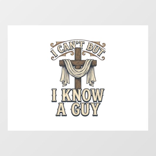 ヴィンテージ キリスト教の十字架Tシャツ I Know a Guy ウィンドウサイン (シート)