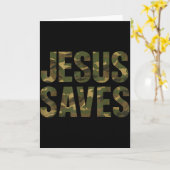 ヴィンテージ キリスト教 信仰 引用 イエスは救う カモ カード (黄色い花)