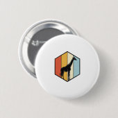 ヴィンテージ キリン 幾何学 サファリ ベクターTシャツ_1 缶バッジ (正面&裏面)