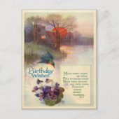 ヴィンテージ キングフィッシャー 1917 ゴールデンアワーズ バースデー ポストカード (正面)