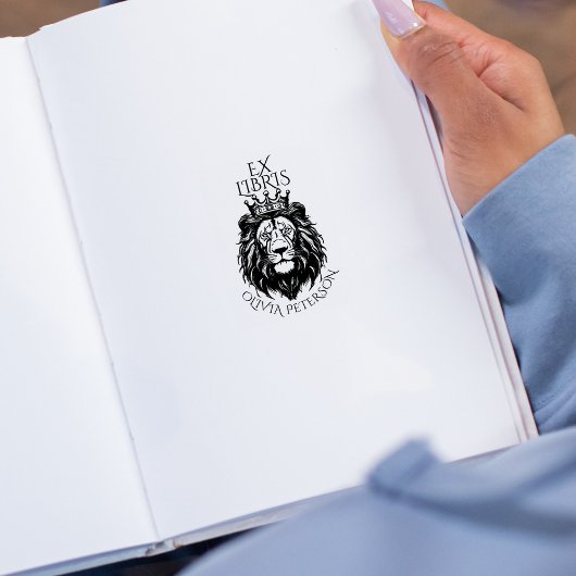 ヴィンテージ キング ライオン エクス ライブリシス 図書館 本 ラバースタンプ