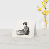 ヴィンテージ・ギブソン・ガール・エドワ書ードの女性の手紙 カード (黄色い花)